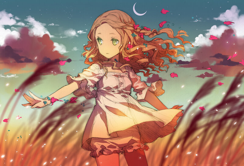 Girl in a Field — Orange