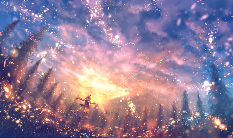 Girl in a Field — Purple, Magical
