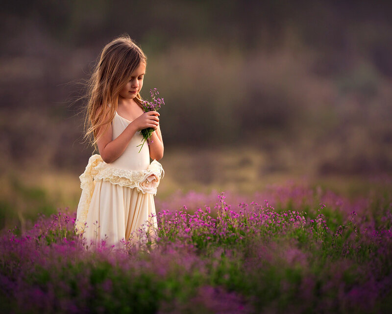 Girl in a Field — Purple