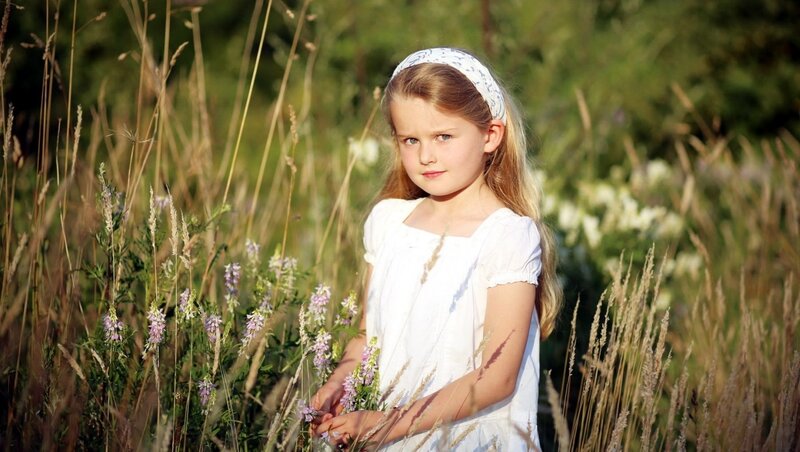 Girl in a Field — White, Serene