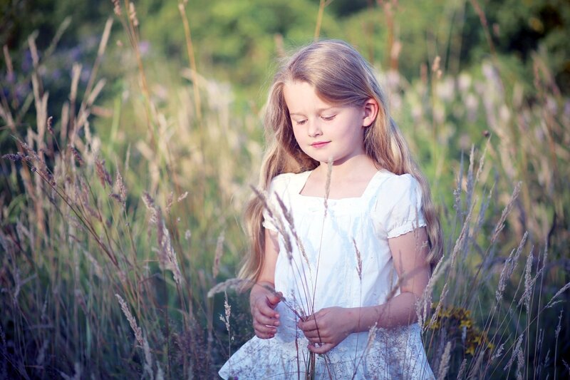 Girl in a Field — White