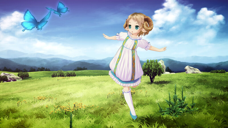 girl in a field with butterflies