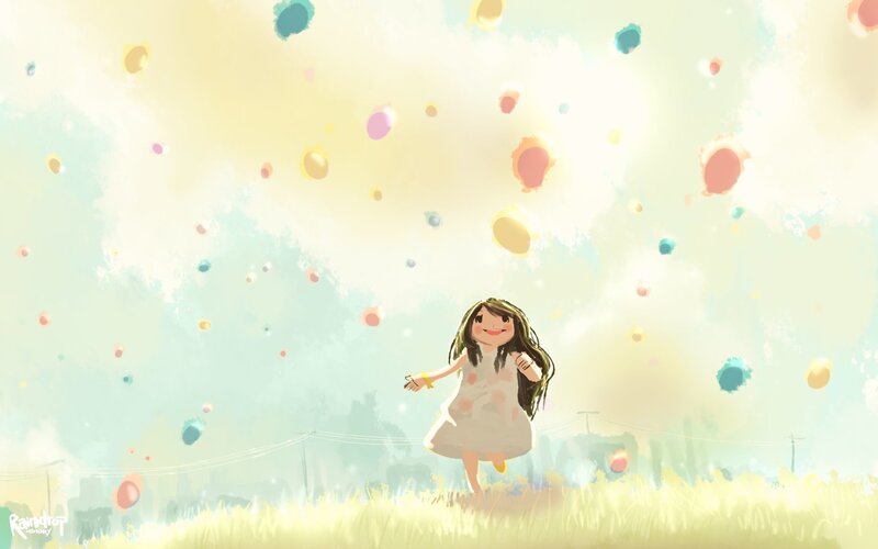 Girl in a Field — Yellow