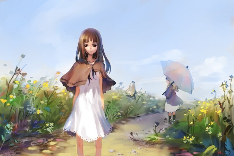 Girl in a flower field
