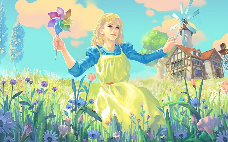 girl in a flower field
