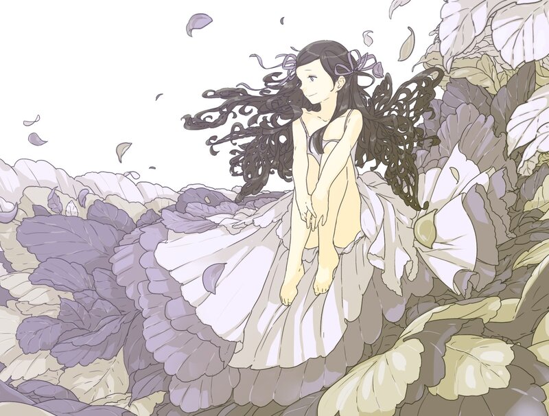 girl in a flower field