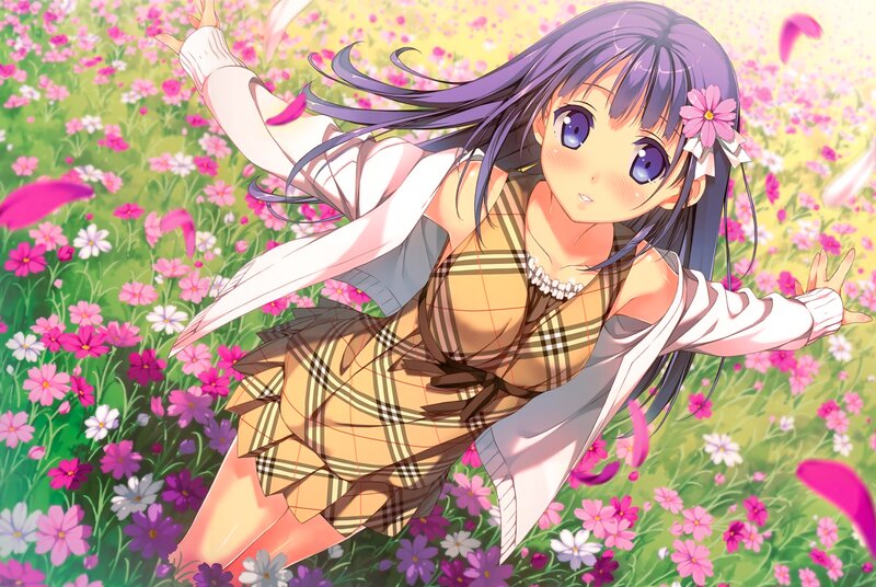 girl in a flower field