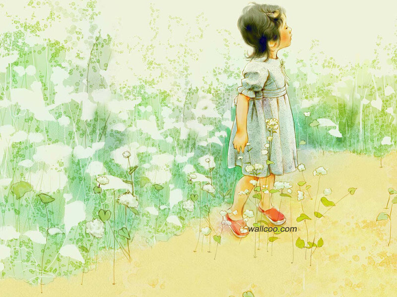 Girl in a flower field