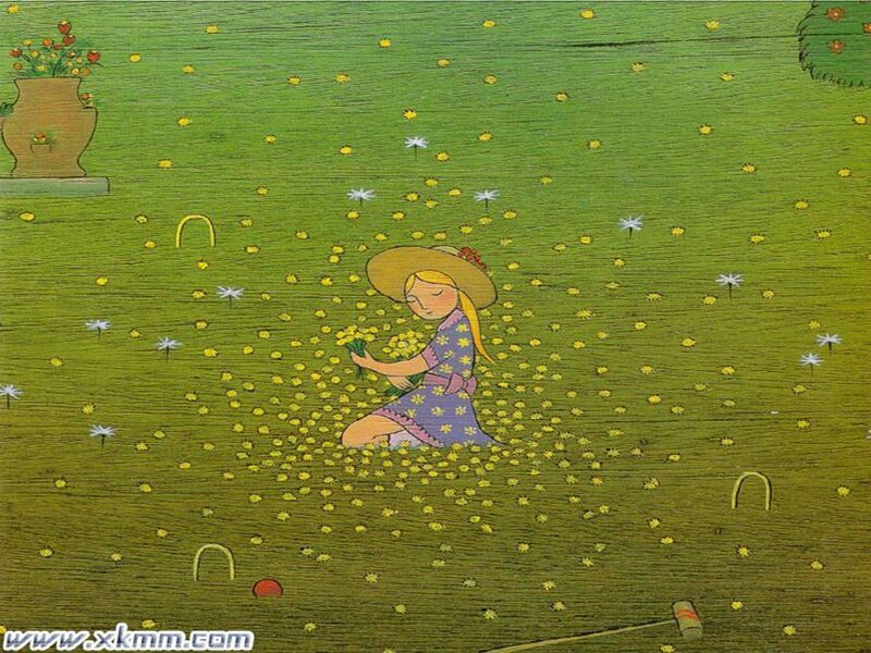 Girl in a flower field
