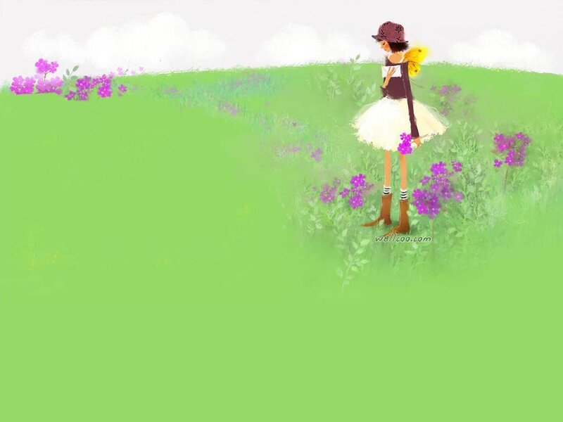 girl in a flower field