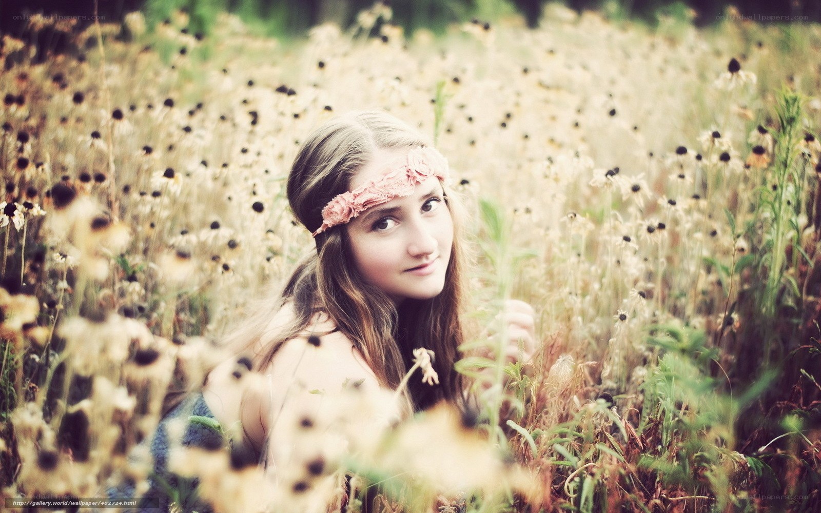 Girl in a flower field