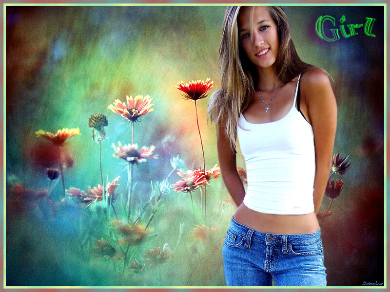 girl in a flower field