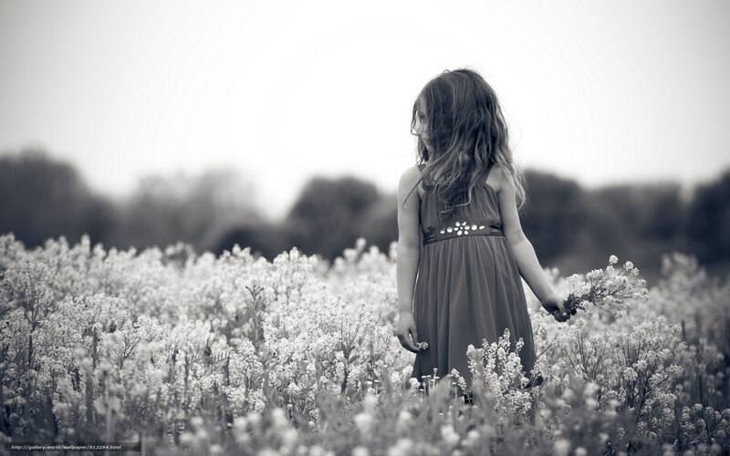 girl in a flower field