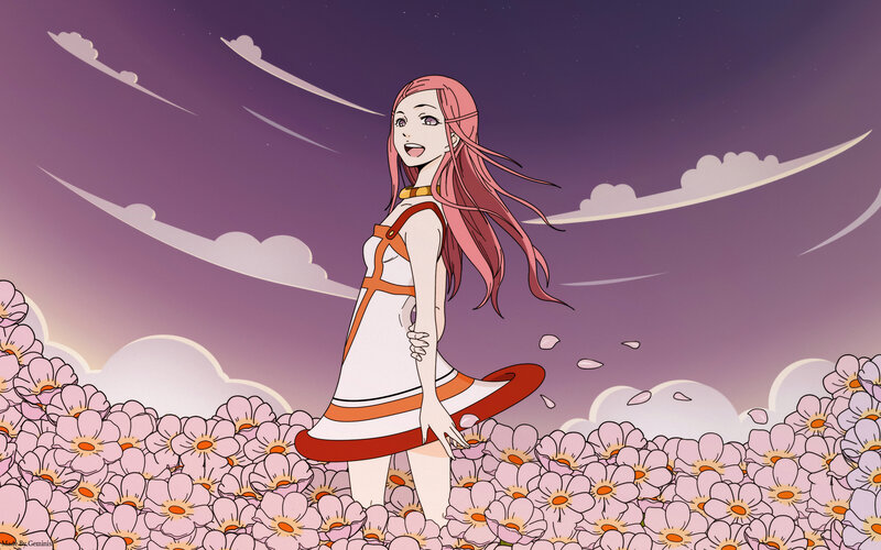 girl in a flower field