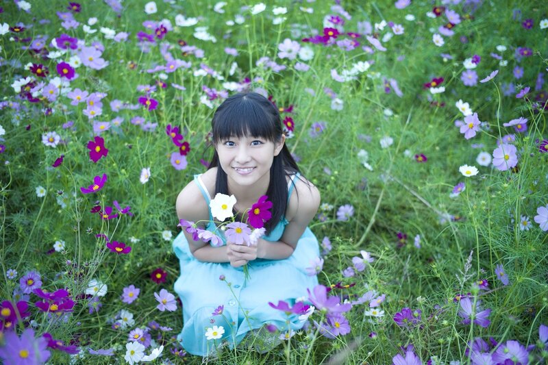 Girl in a flower field