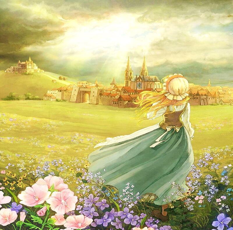 Girl in a Flower Field — Green, Serene, Afternoon