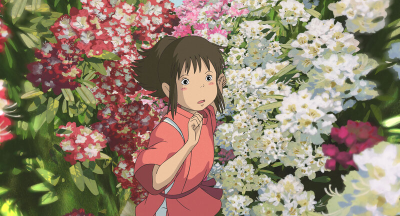 girl in a flower garden