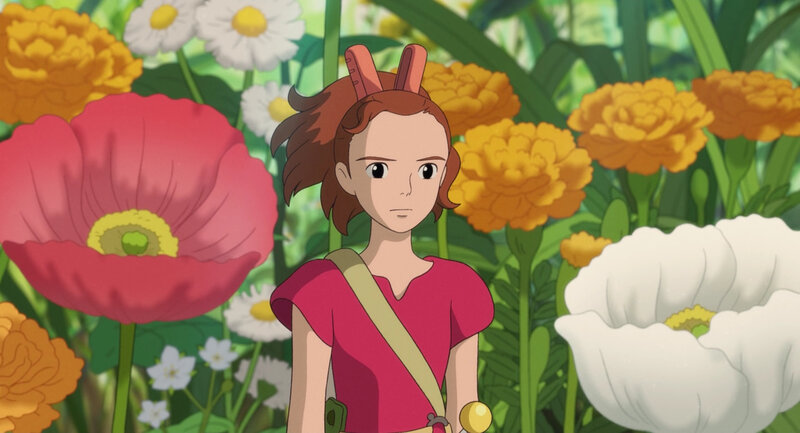 girl in a flower garden
