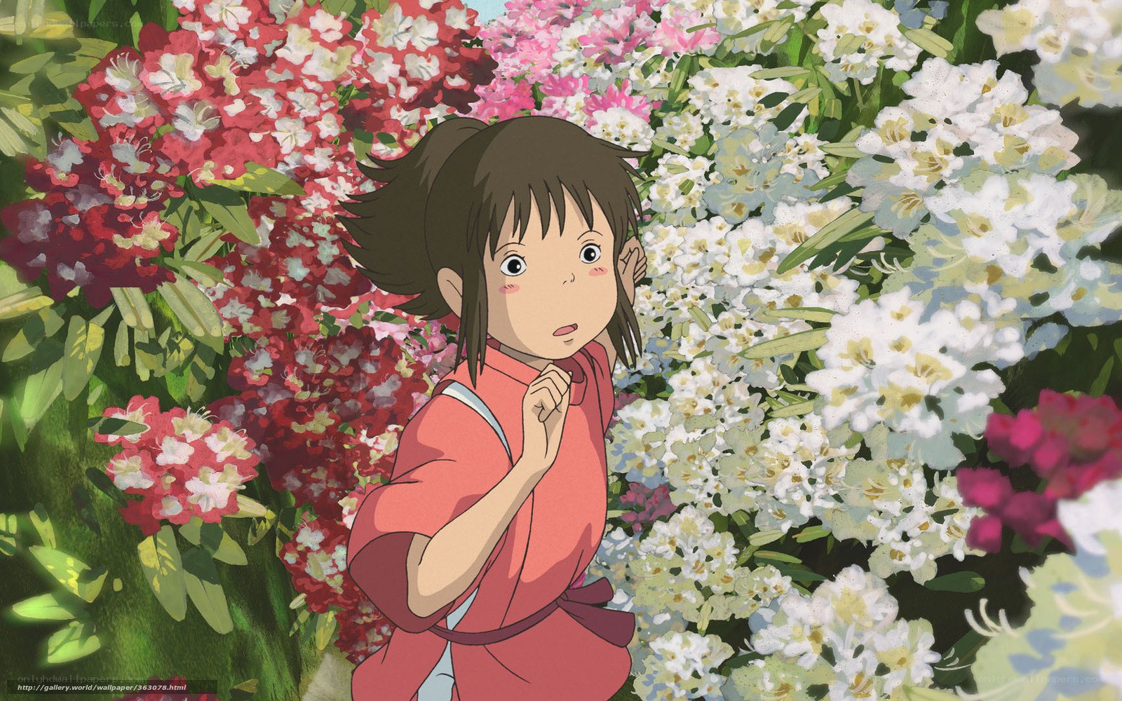 girl in a flower garden