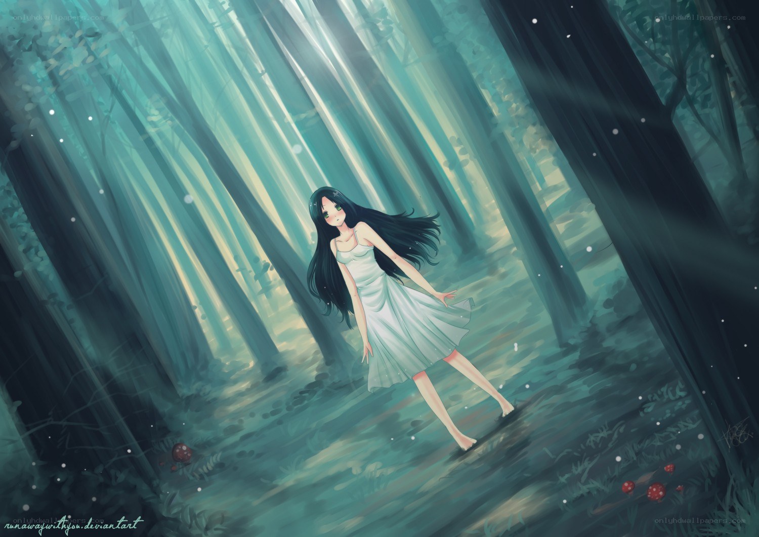 girl in a forest