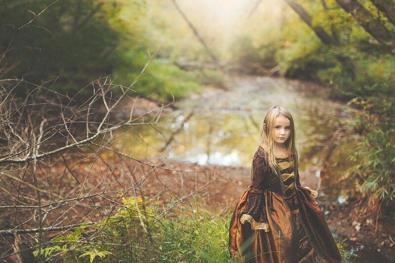 Girl in a Forest — Brown, Serene