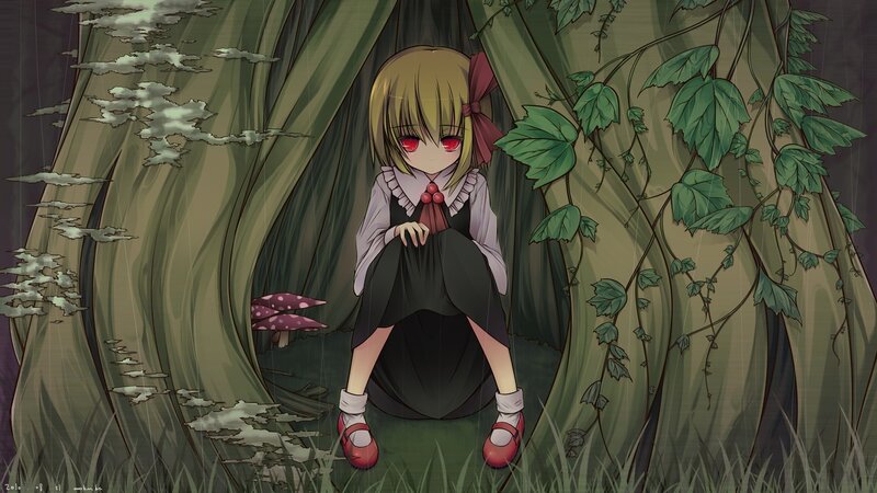 girl in a forest clearing