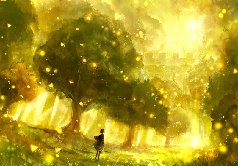 Girl in a Forest — Yellow