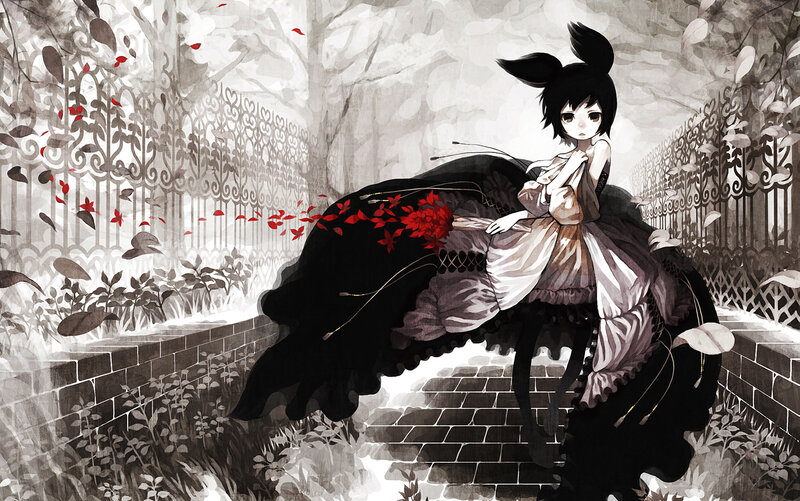 Girl in a Garden — Black