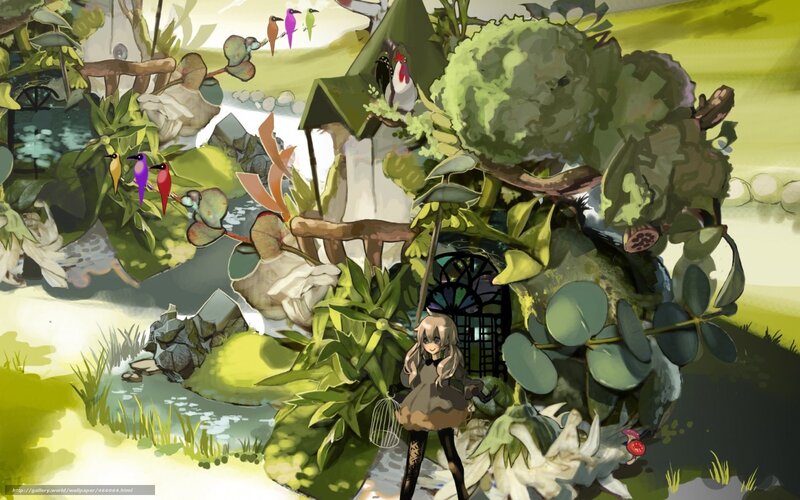 Girl in a Garden — Green, Serene