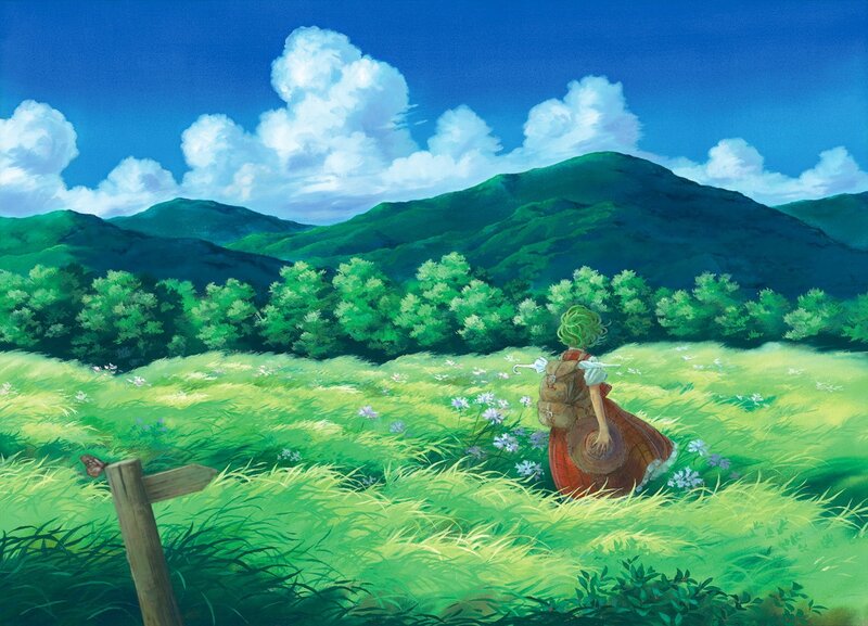 Girl in a green field