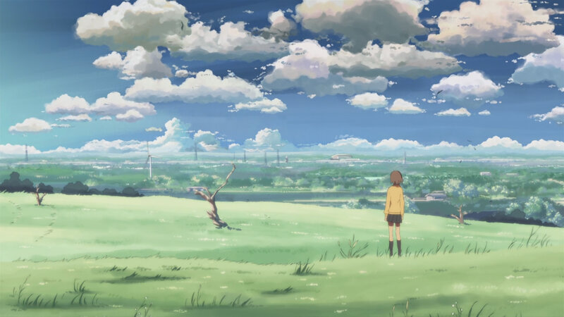 girl in a green field