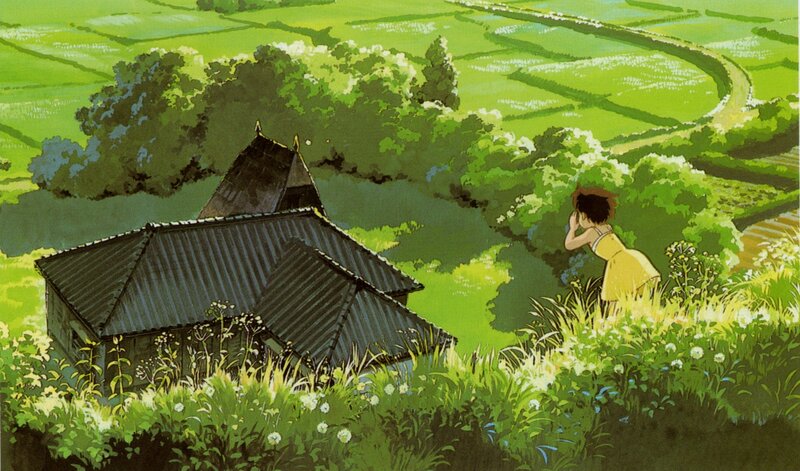 Girl in a green landscape