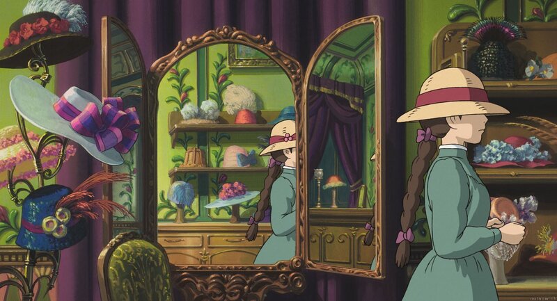 girl in a hat shop