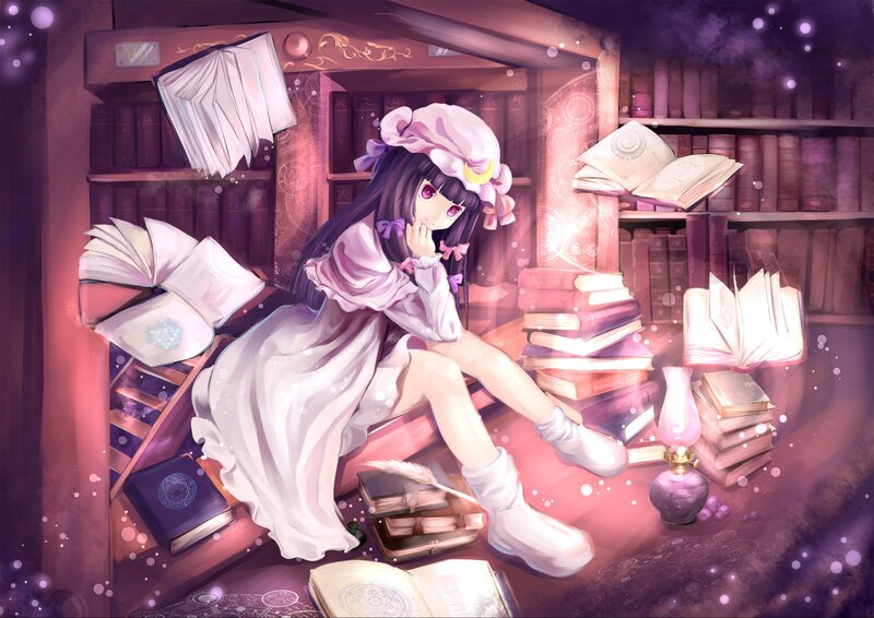 girl in a library with books
