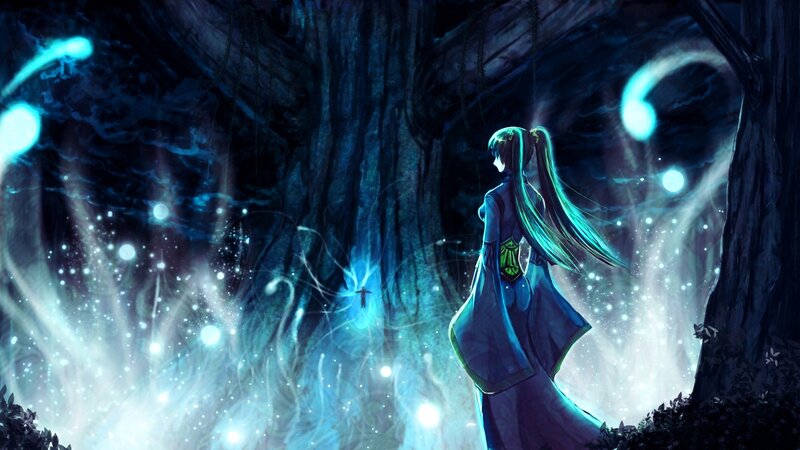 girl in a magical forest