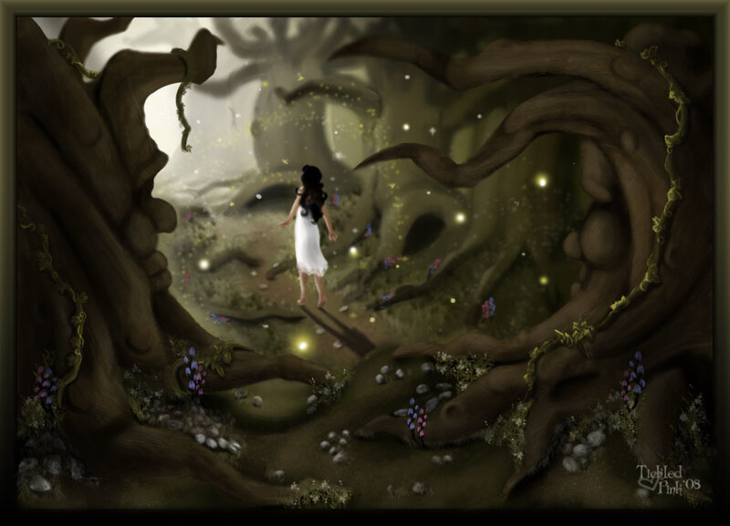 girl in a magical forest