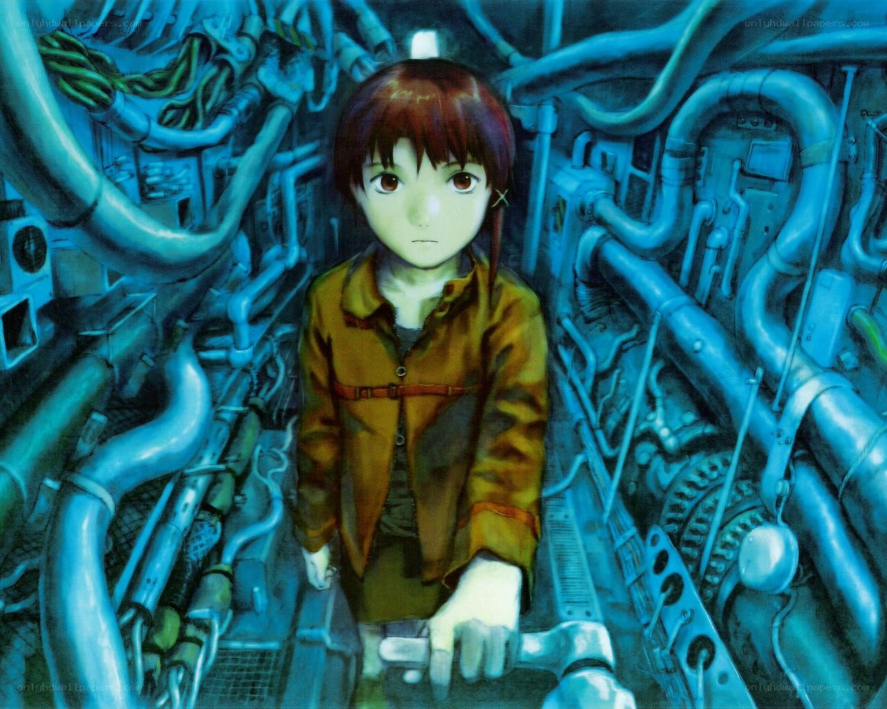 girl in a mechanical chamber