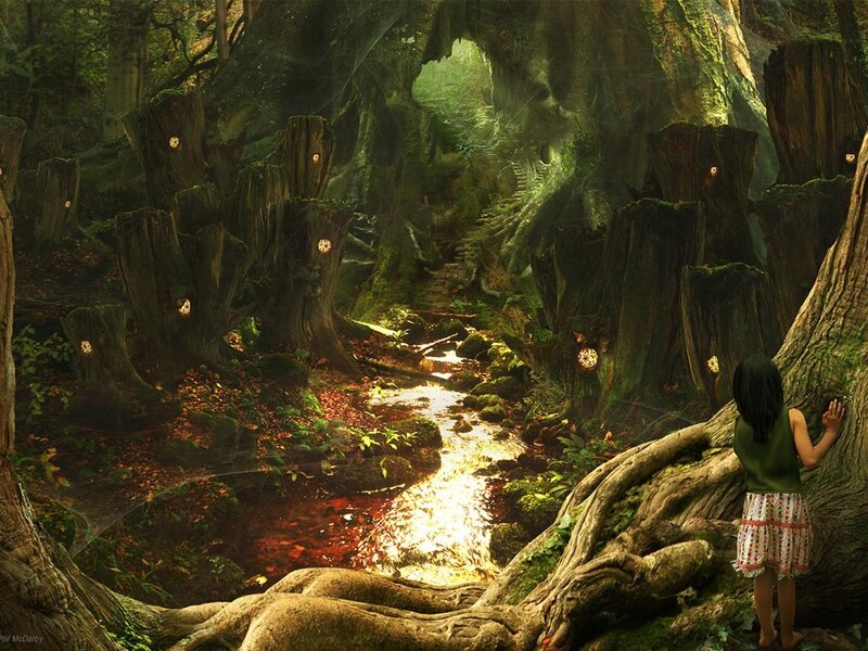 Girl in a mystical forest