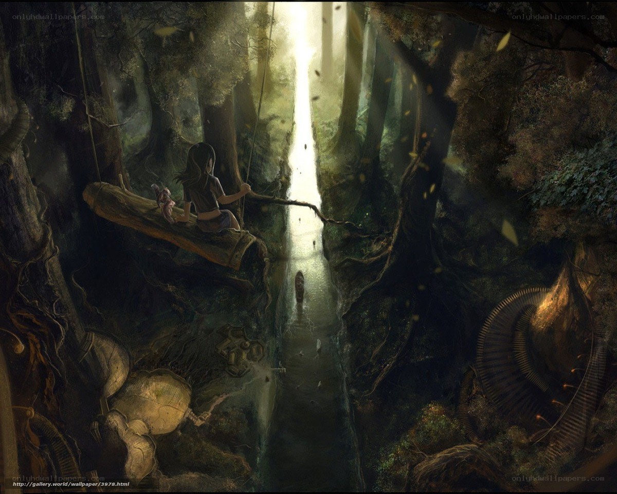 Girl in a mystical forest