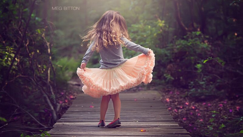 girl in a pink skirt
