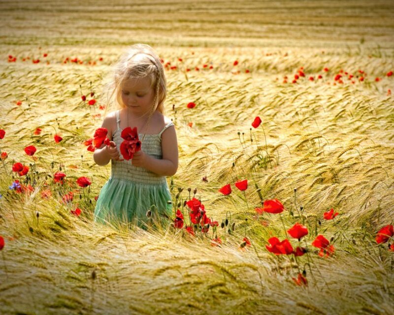 Girl in a poppy field