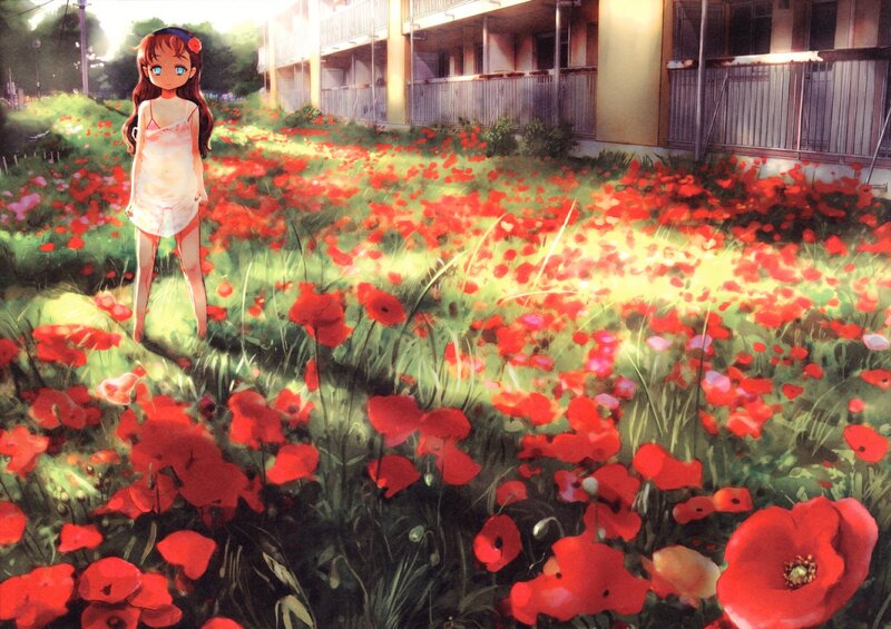 Girl in a poppy field