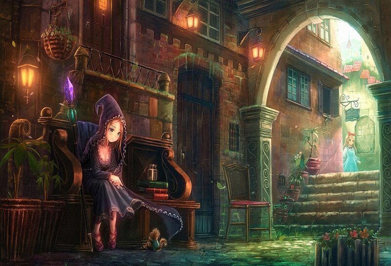 Girl in a Purple Cloak