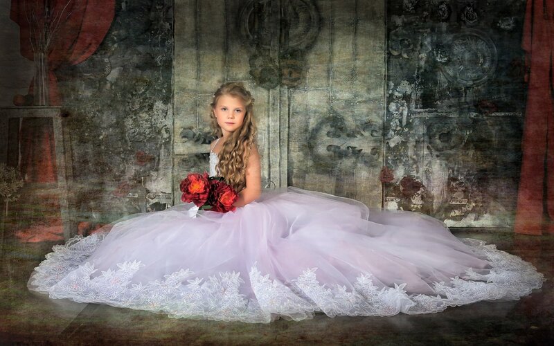 Girl in a Purple Dress — Dramatic, Photograph