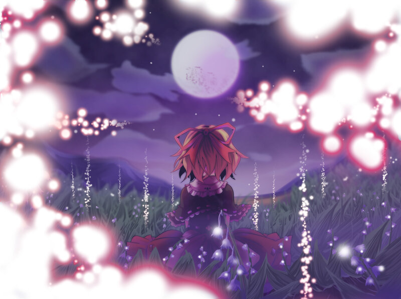 girl in a purple field