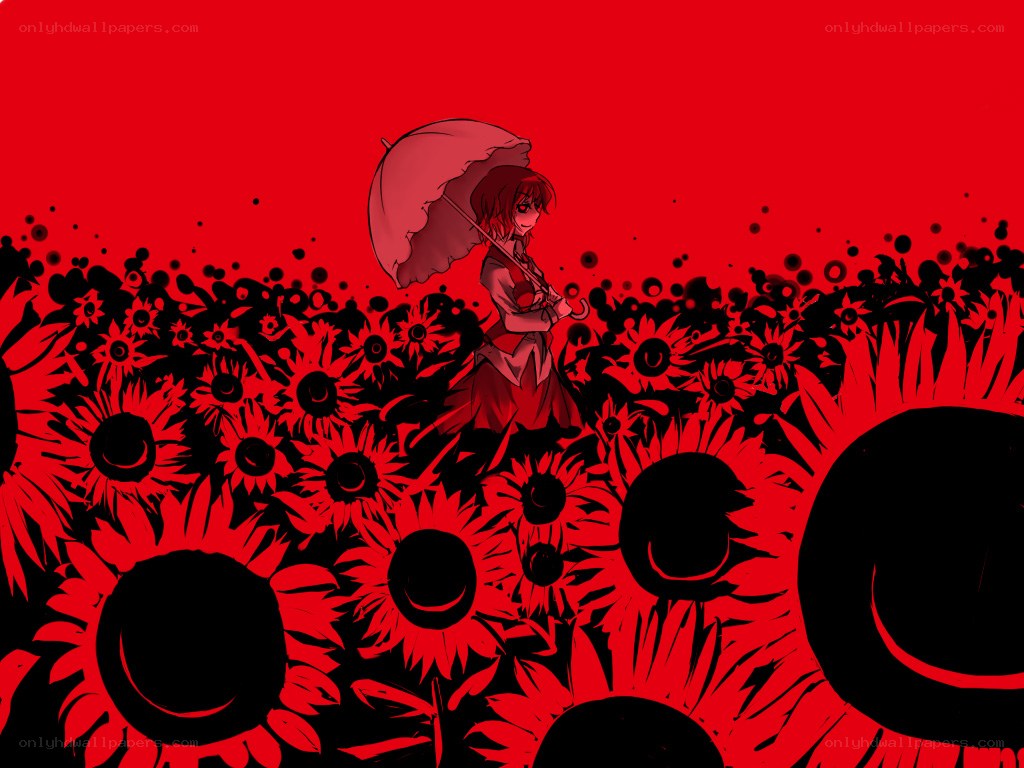 Girl in a red field