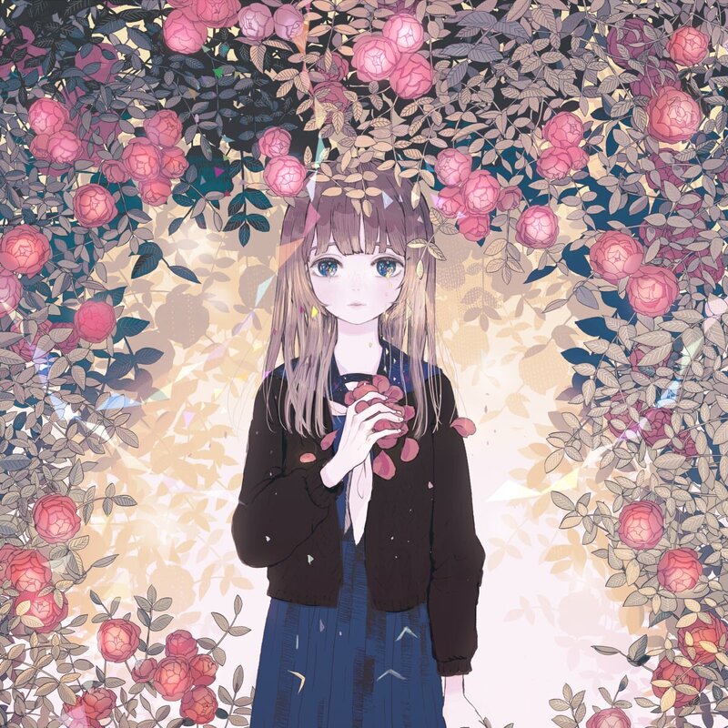 girl in a rose garden