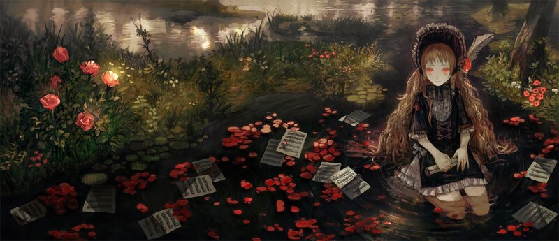 girl in a rose garden