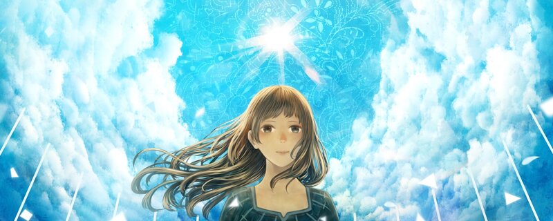 girl in a sky of clouds