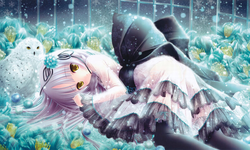 Girl in a Snowy Garden